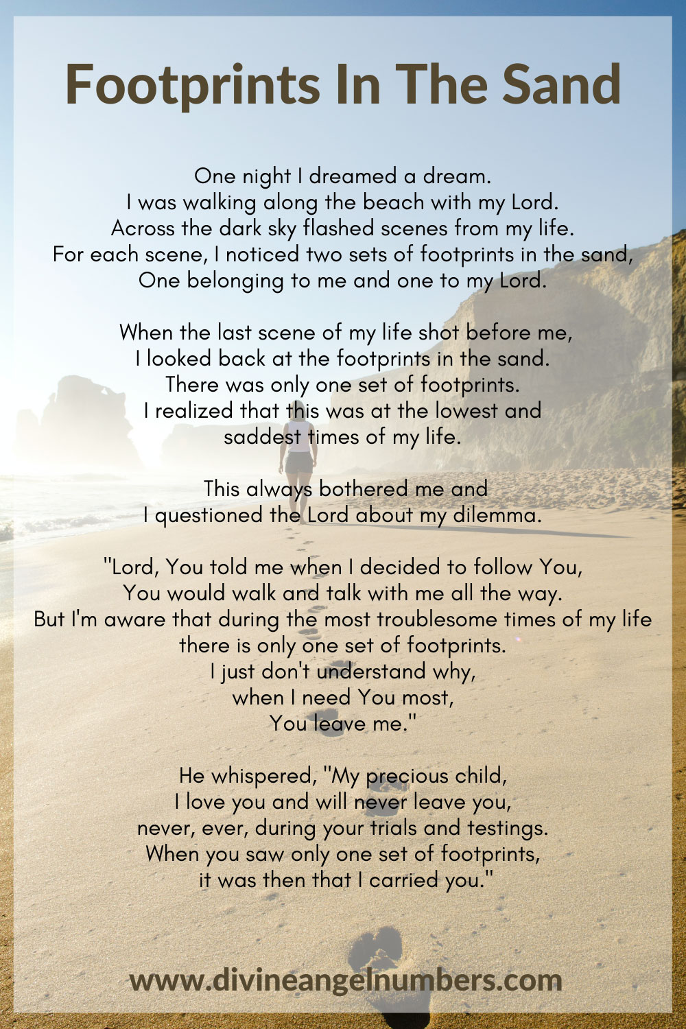 Footprints In The Sand Poem: Lifechanging & Powerful Prayer!