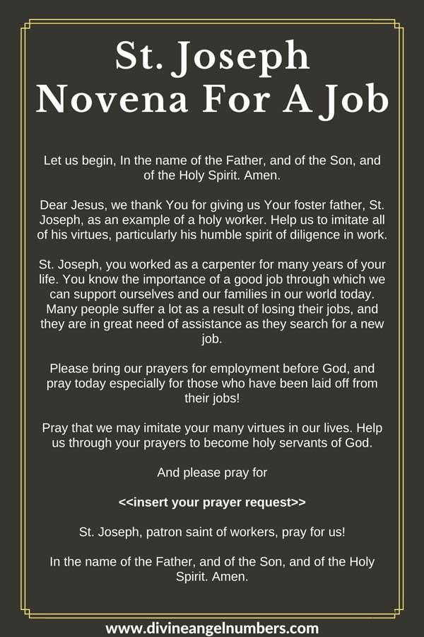 St. Joseph Novena for a job