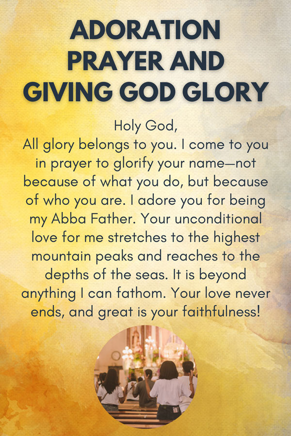 Adoration prayer and giving God glory