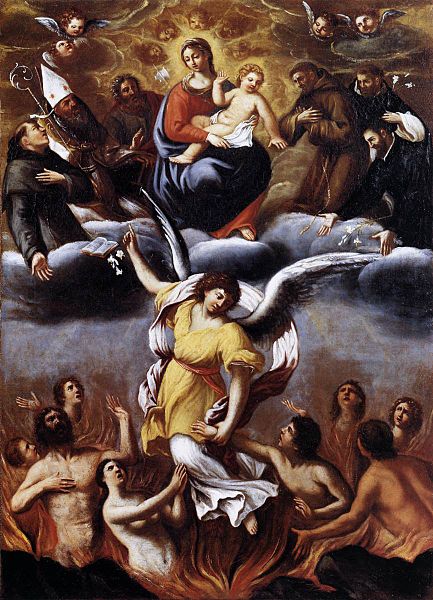 An Angel Frees the Souls of Purgatory By Ludovico Carracci