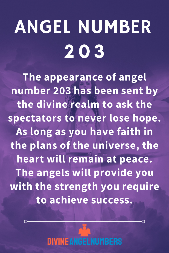 Angel number 203 Message
